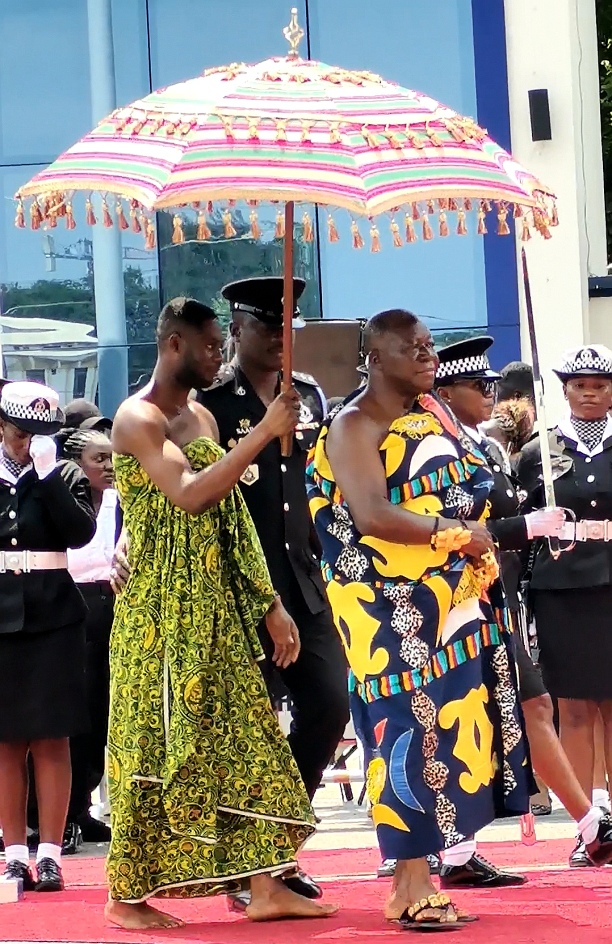 Asantehene Otumfuo Osei Tutu II pays historic visit to Ghana Police Service with Guard of Honor&nbsp;Parade.